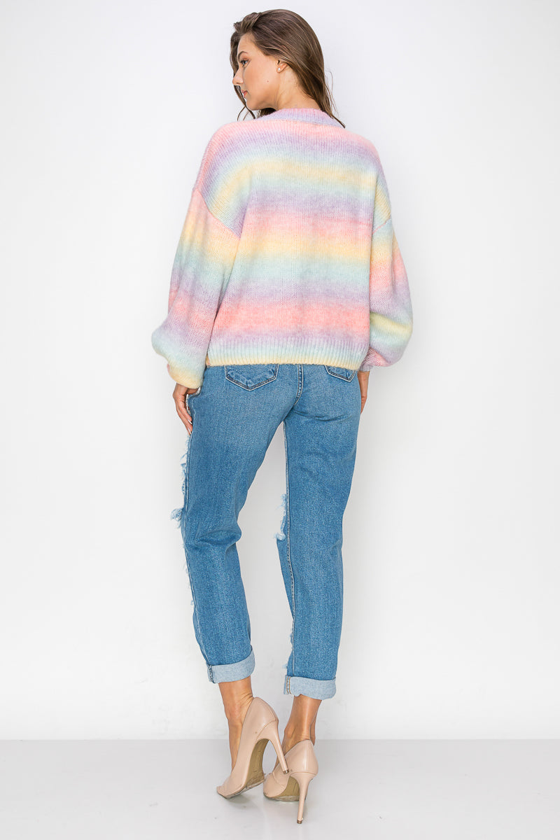 WT0008-PC-RAINBOW SWEATER TOP-$15/PC