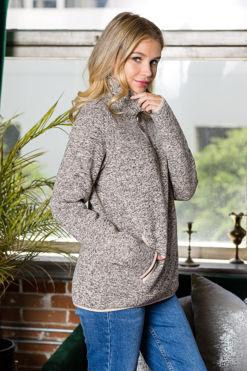 WT0037-1PC-QUARTER ZIP FLEECE LONG SLEEVE SWEATSHIRT-$25 (TEST SAMPLE)