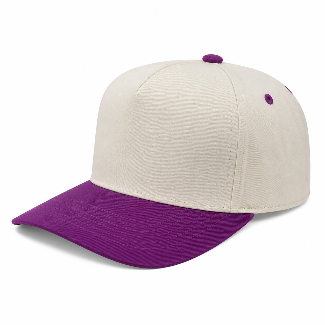 5Panel Twill Fabric 5Tone with Cream Crown 2Tone Blank Caps tctan