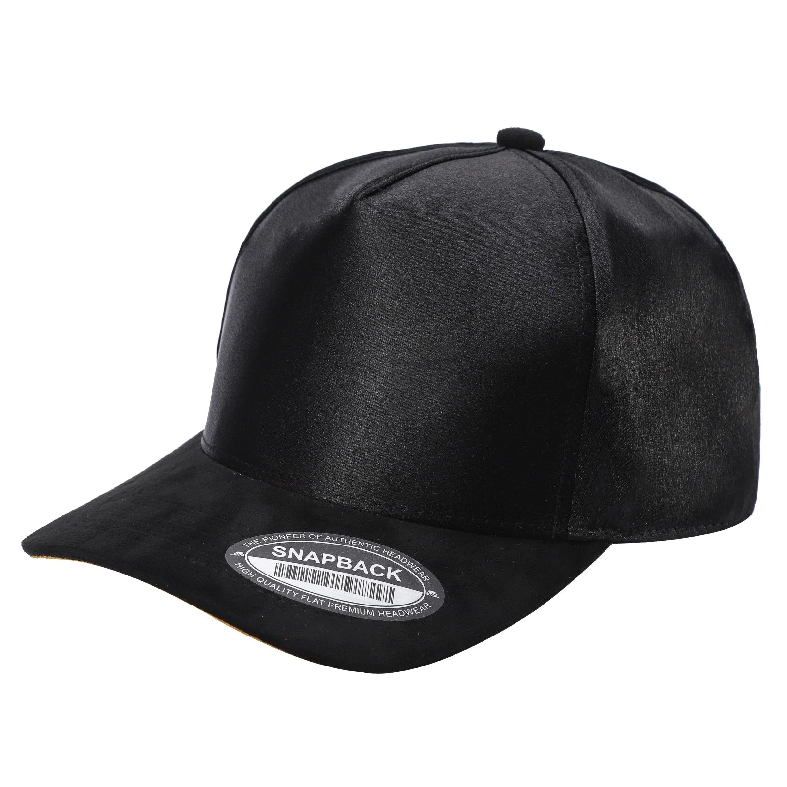 52>SATIN CROWN & SUEDE BILL 5PANEL SNAP BACK($3.75/PC) TCSTS