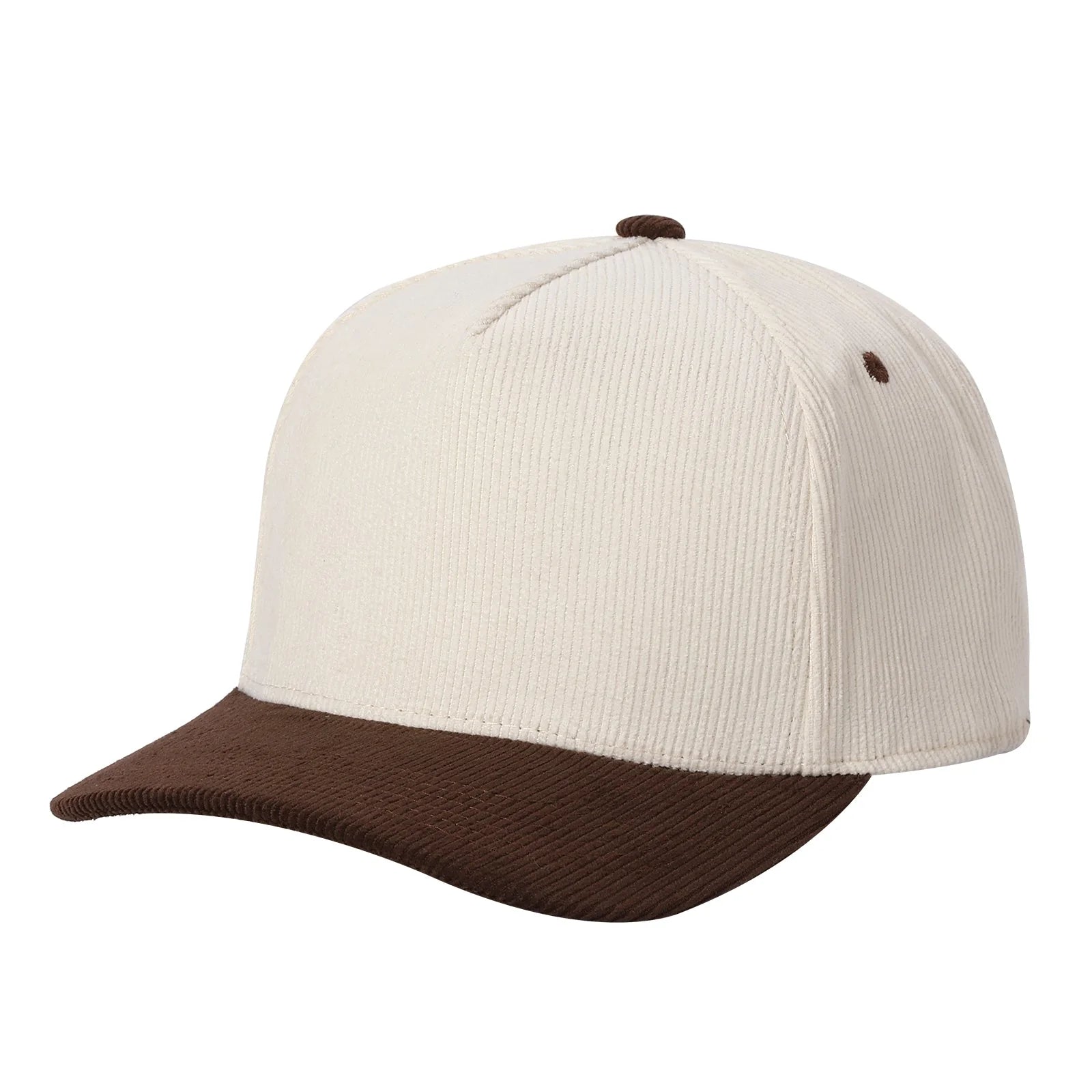 52>Corduroy 5Panel Blank Baseball Cap 2Tone