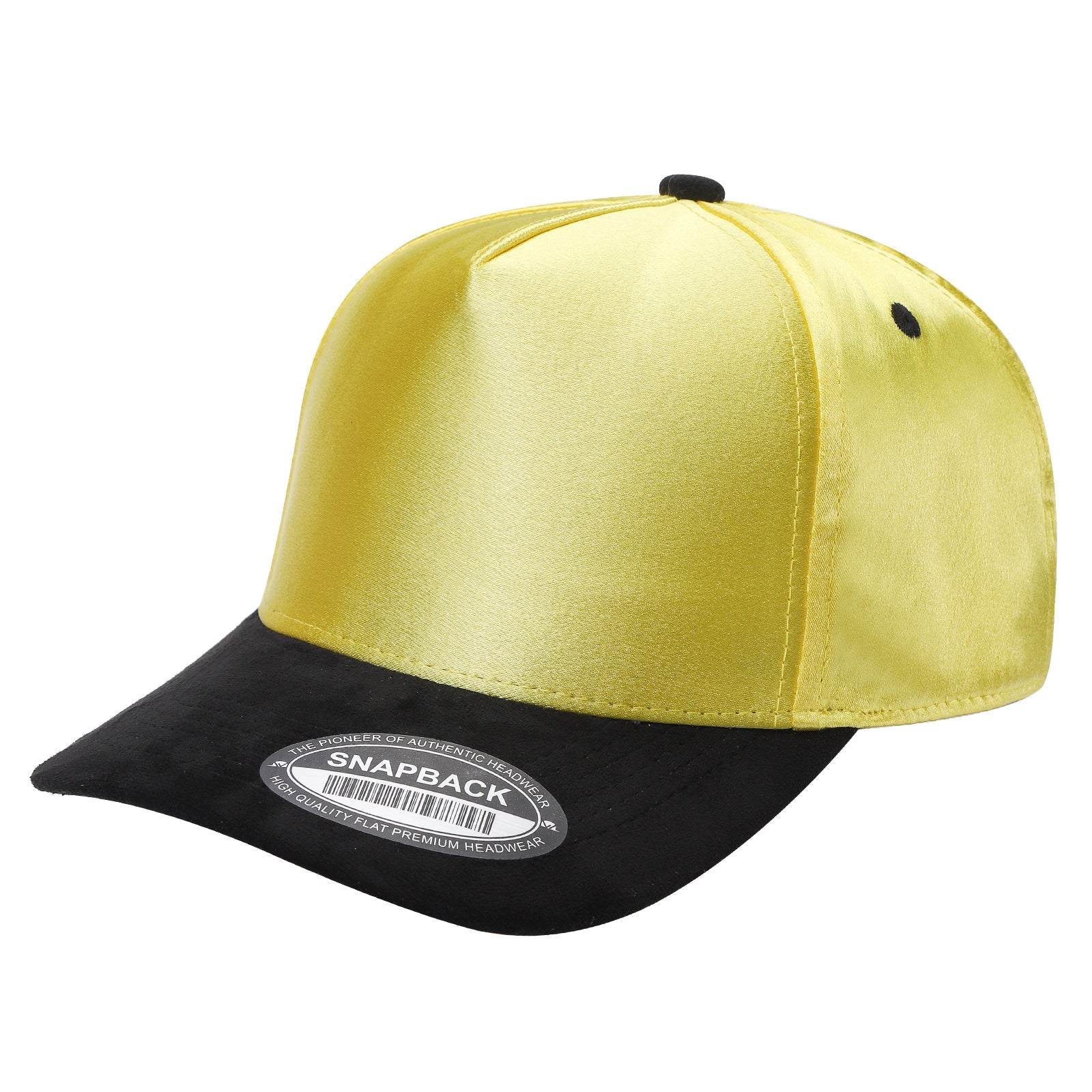 52>SATIN CROWN & SUEDE BILL 5PANEL SNAP BACK($3.75/PC) TCSTS