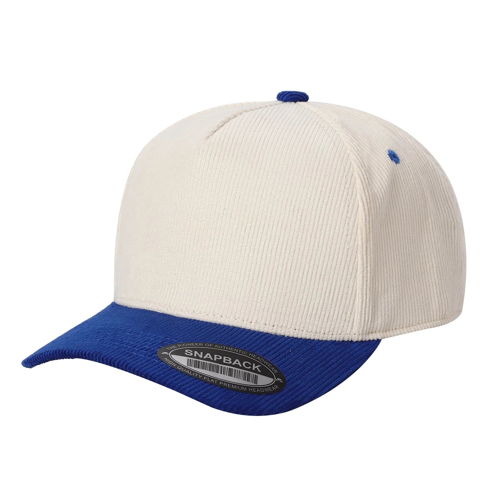 52>Corduroy 5Panel Blank Baseball Cap 2Tone