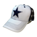HVM-6pcs-STAR Embroidery - WHT/BLK - Burzip Wholesale