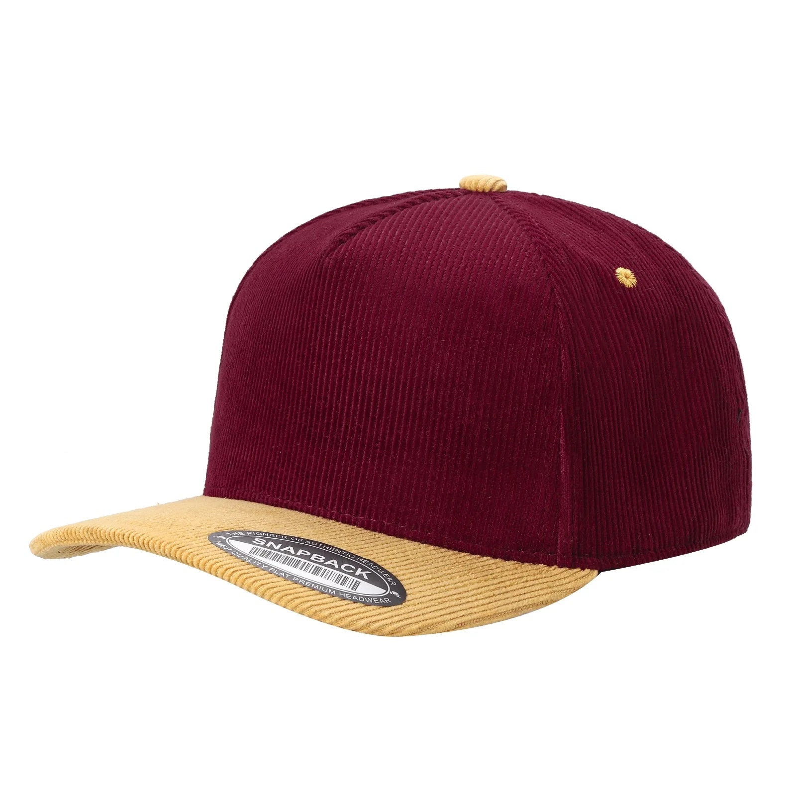 52>Corduroy 5Panel Blank Baseball Cap 2Tone