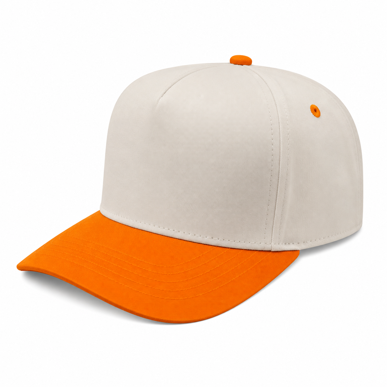 5Panel Twill Fabric 5Tone with Cream Crown 2Tone Blank Caps tctan