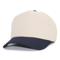 500 5 Panel Two-Tone Structured Snapback Cap Cream Navy