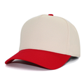 500 5 Panel Two-Tone Structured Snapback Cap Cream Red