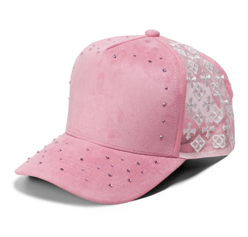 Procap 5021 5 Panel Distressed Baseball Cap Pink