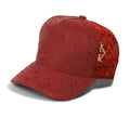 Procap 5021 5 Panel Distressed Baseball Cap Red