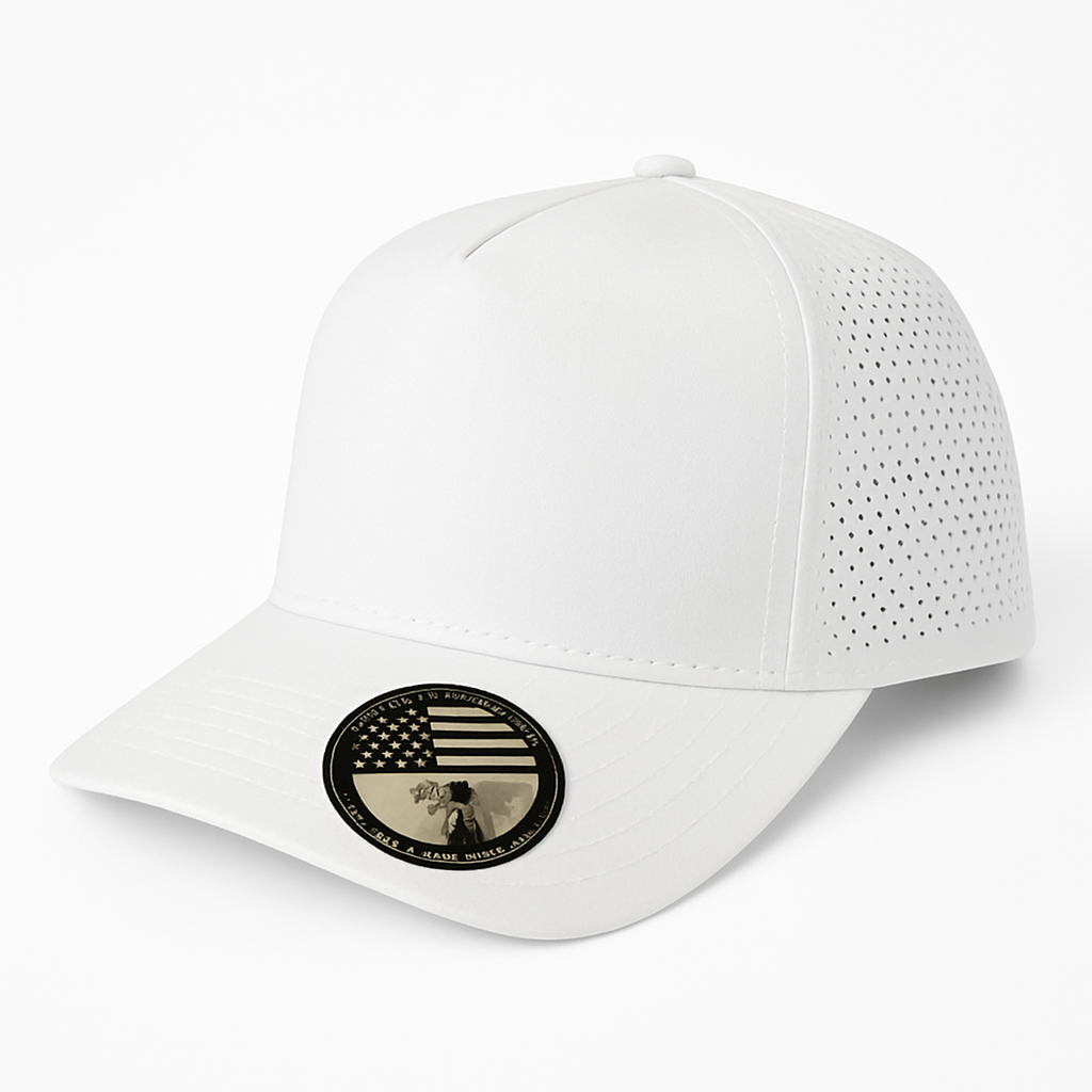 5 Panel Laser Perforated Cap Snapback #510 - Royal wholesale blank hat