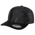 Burzip Inc 5panel Camo Crown W/ Laser Vented Back and Suede Bill Snapback Tccsl Black