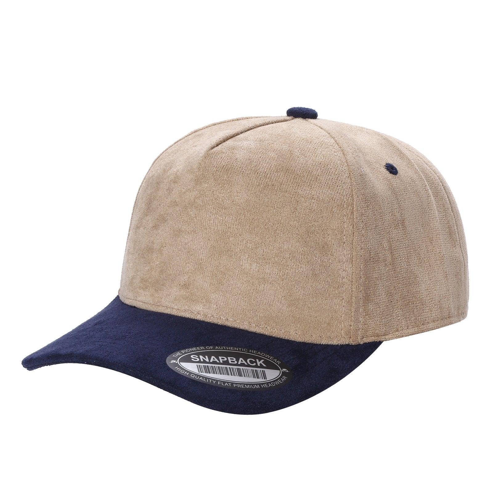 5SUEDE-PK6-SOLID 5PANEL SUEDE FABRIC SNAPBACK-$6