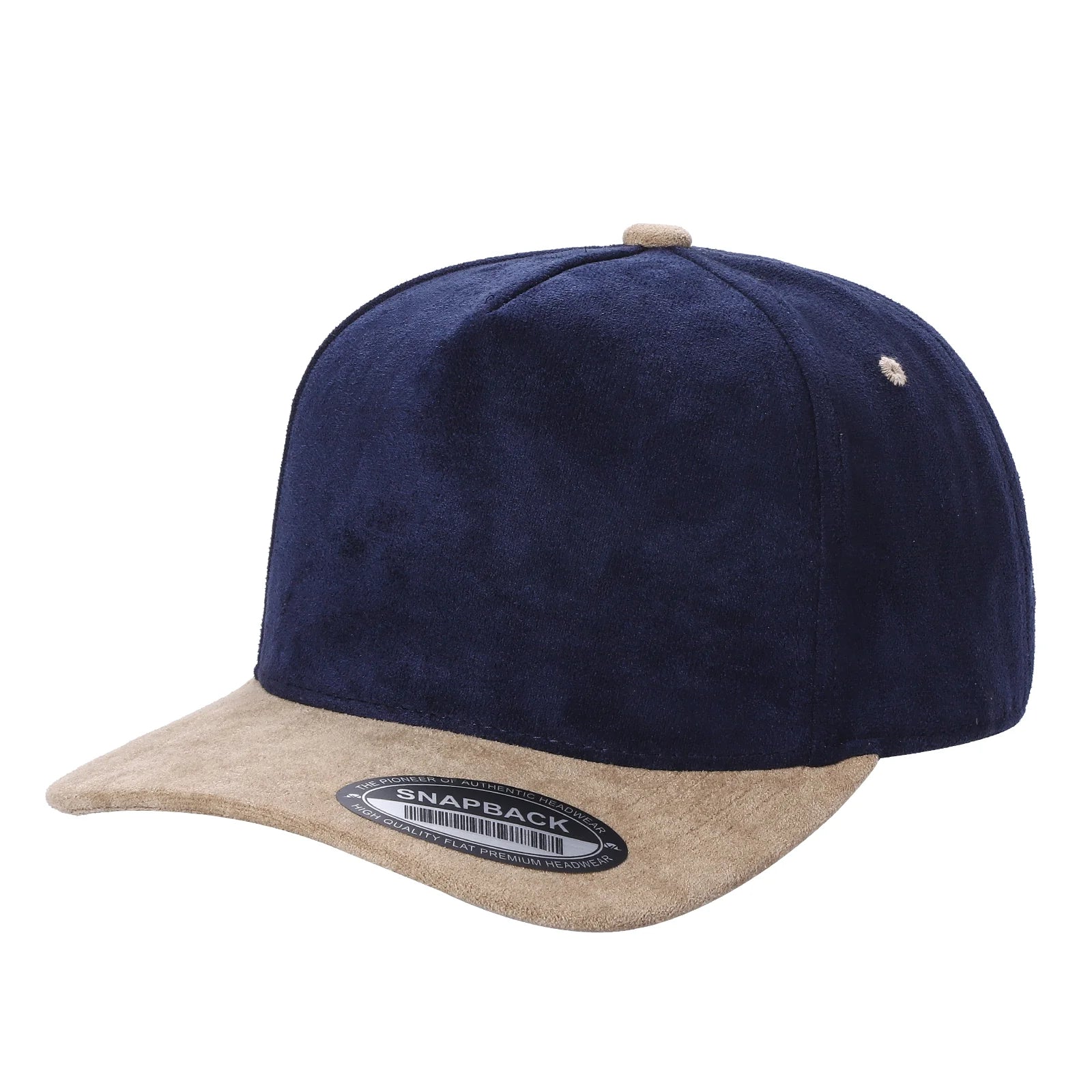 5SUEDE-PK6-SOLID 5PANEL SUEDE FABRIC SNAPBACK-$6