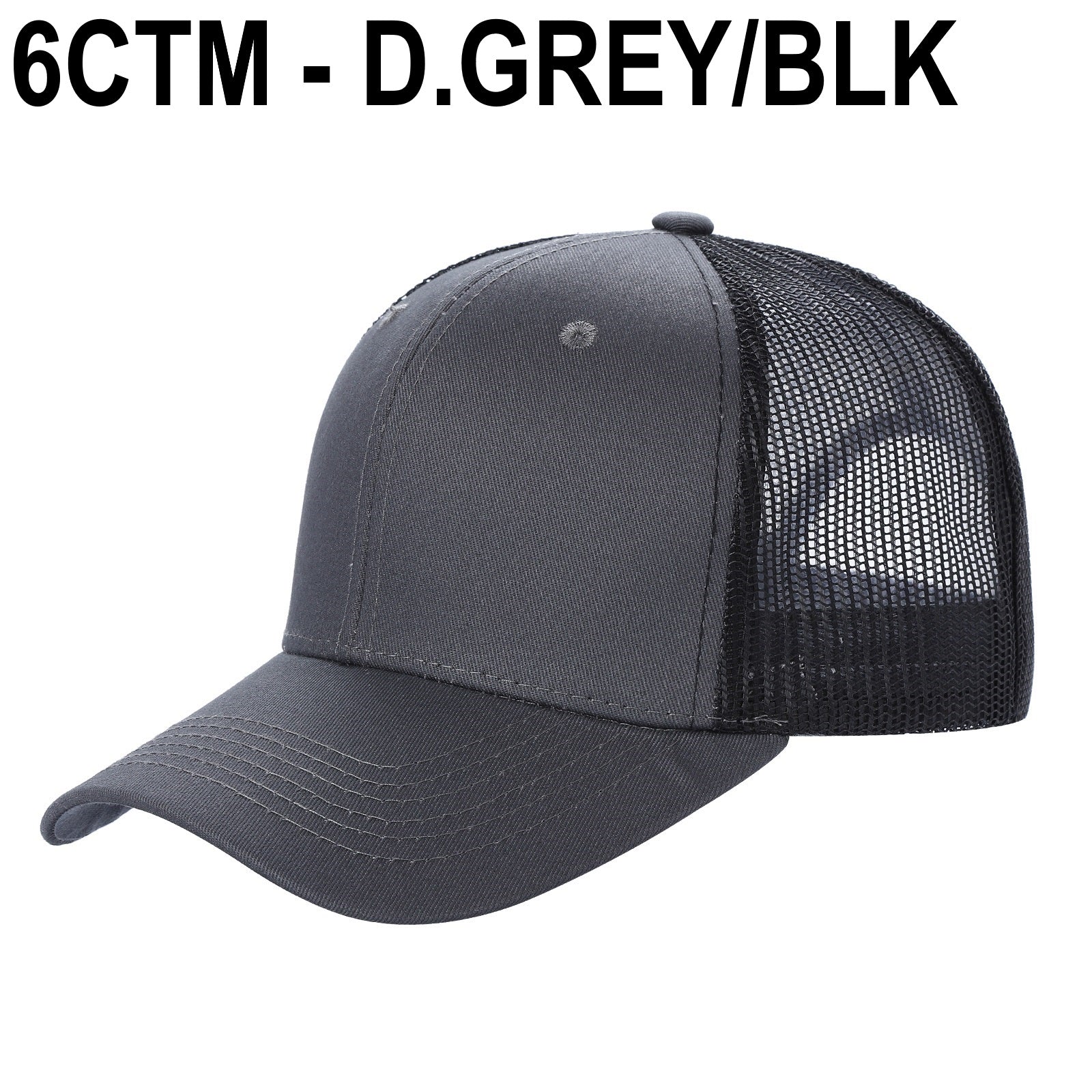 6CTM -SOLID 6 Panel Curve Trucker Mesh Hat