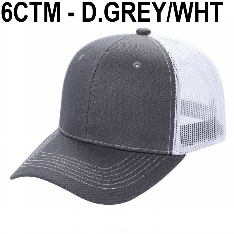 6CTM -SOLID 6 Panel Curve Trucker Mesh Hat