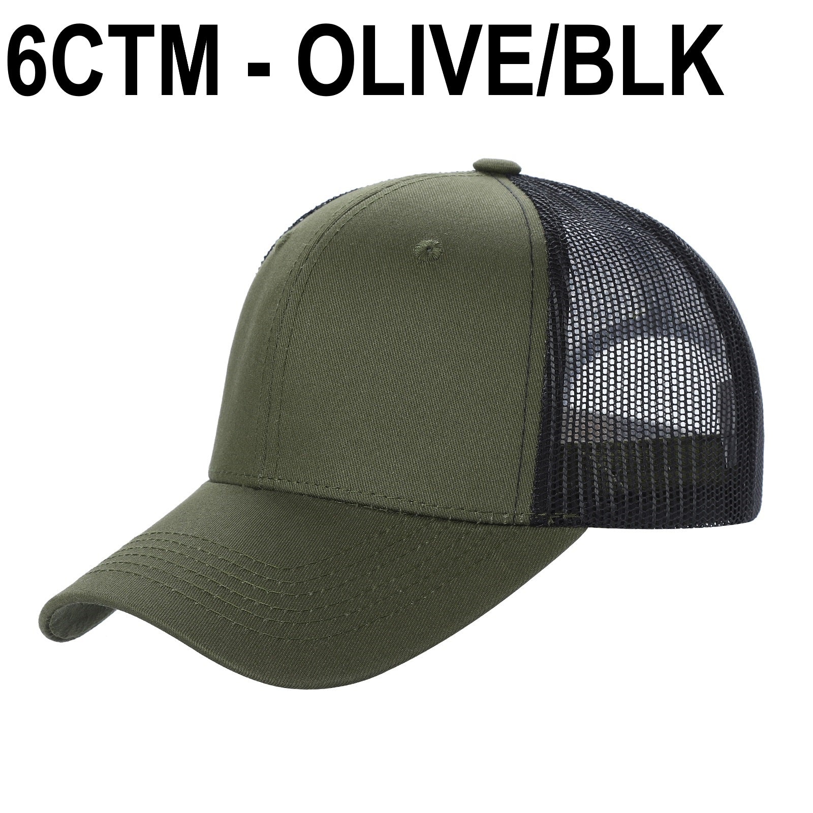 6CTM -SOLID 6 Panel Curve Trucker Mesh Hat