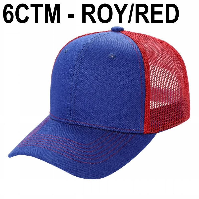 6CTM -SOLID 6 Panel Curve Trucker Mesh Hat