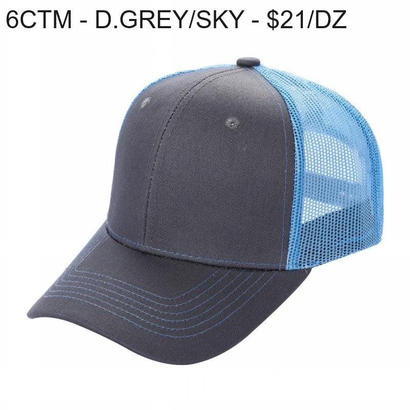 6CTM - 6 Panel Curve Trucker Mesh 2-Tone Hat