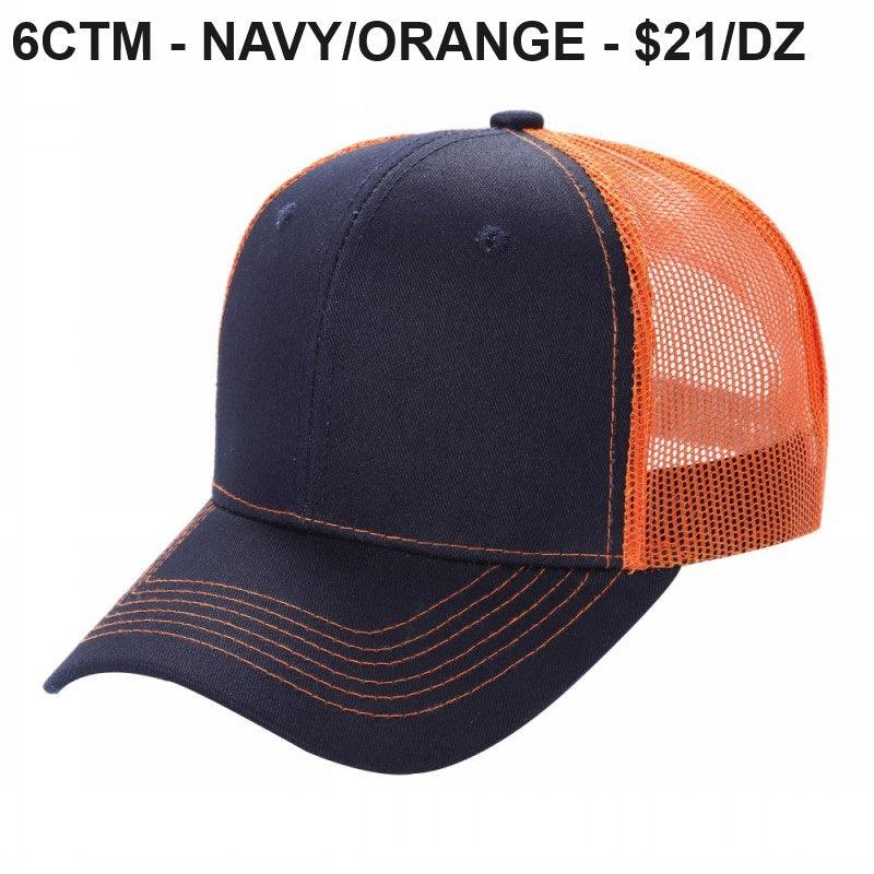 6CTM - 6 Panel Curve Trucker Mesh 2-Tone Hat