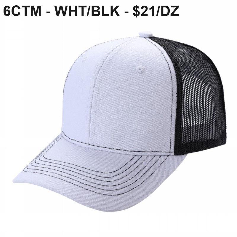 6CTM - 6 Panel Curve Trucker Mesh 2-Tone Hat