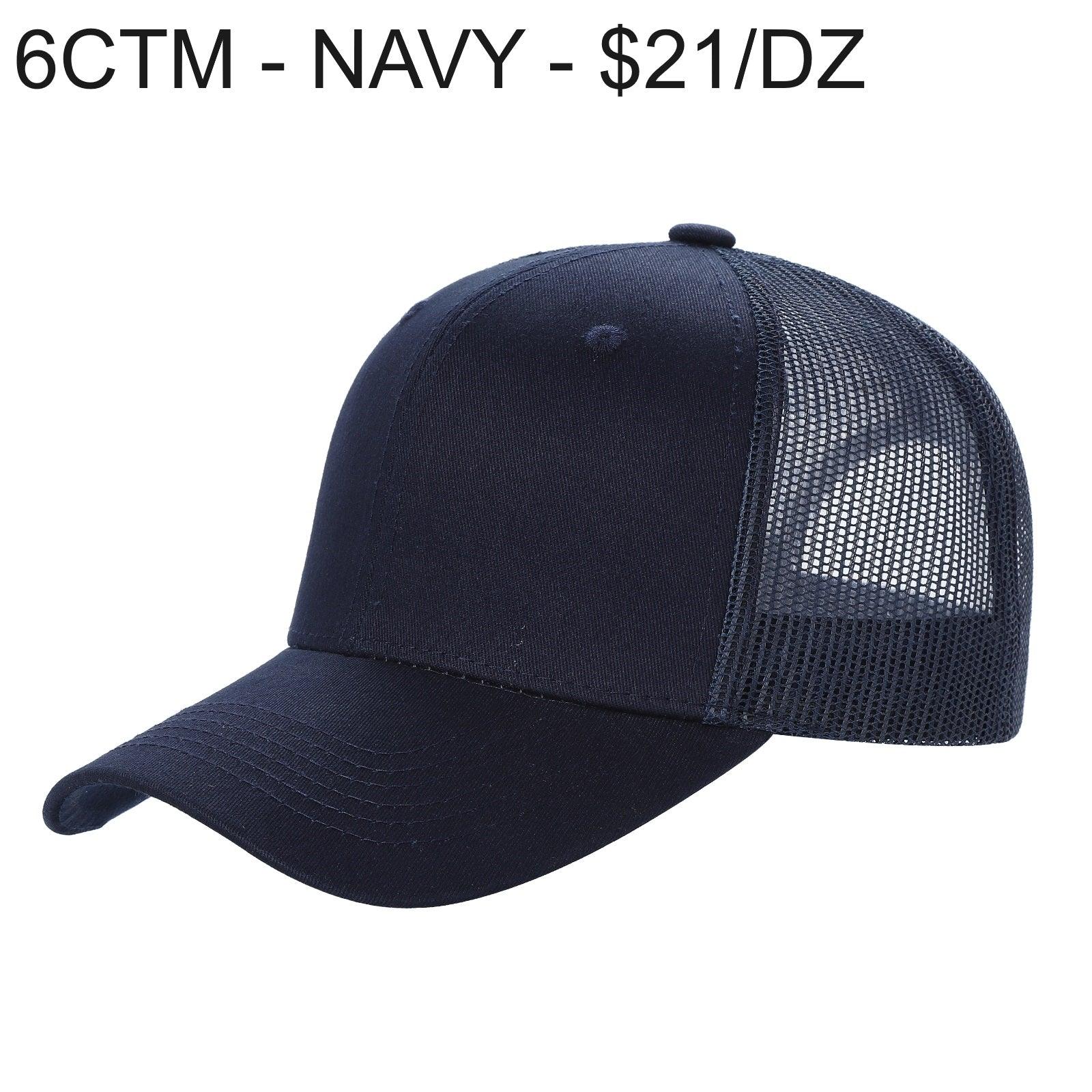 6CTM - 6 Panel Curve Trucker Mesh Solid Hat