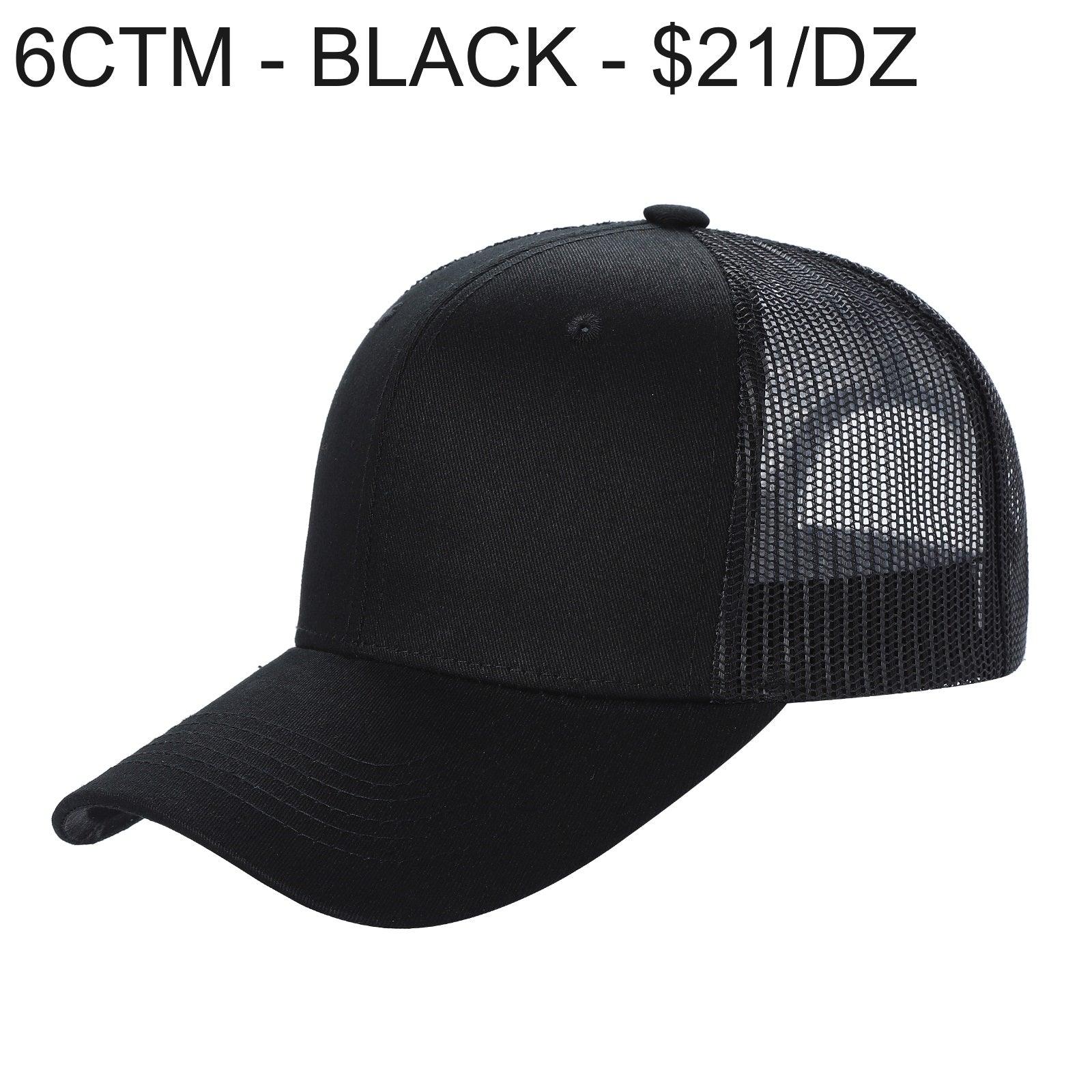 6CTM - 6 Panel Curve Trucker Mesh Solid Hat