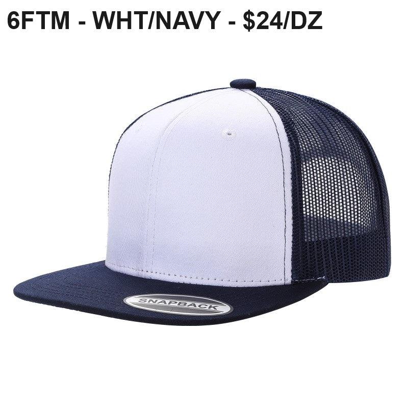 6FTM - 6 Panel Flat Trucker Mesh 2-Tone Hat