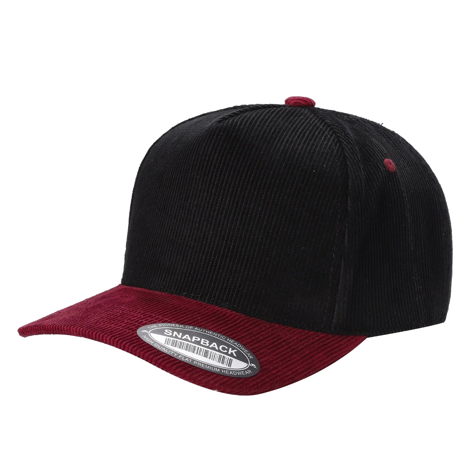 52>Corduroy 5Panel Blank Baseball Cap 2Tone