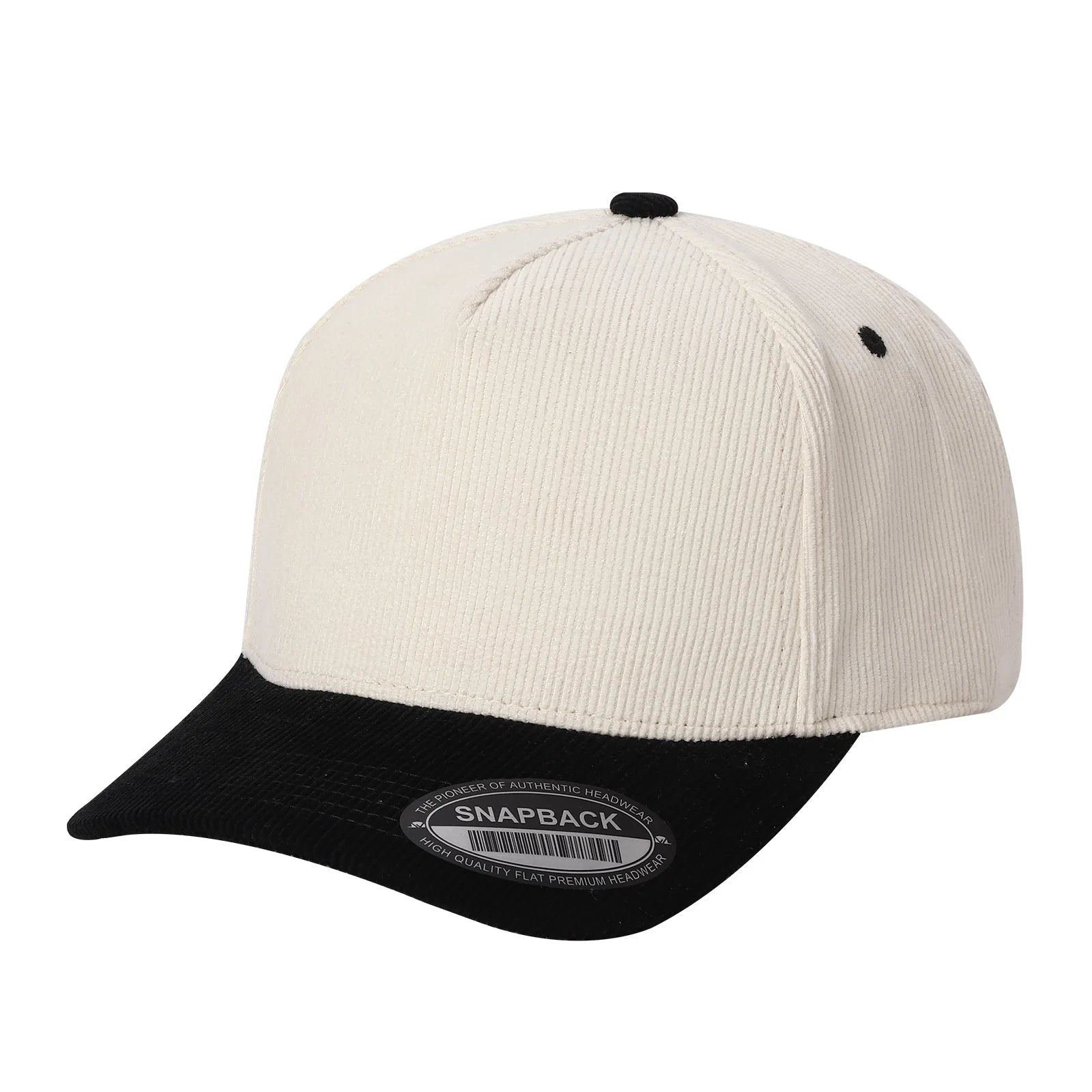 52>Corduroy 5Panel Blank Baseball Cap 2Tone