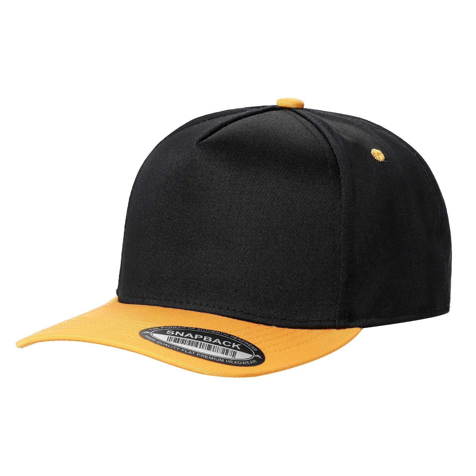 TCBLK - 5 Panel Black Color Snapback Baseball Cap