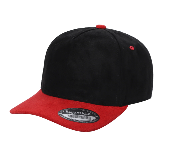 5SUEDE-PK6-SOLID 5PANEL SUEDE FABRIC SNAPBACK-$6