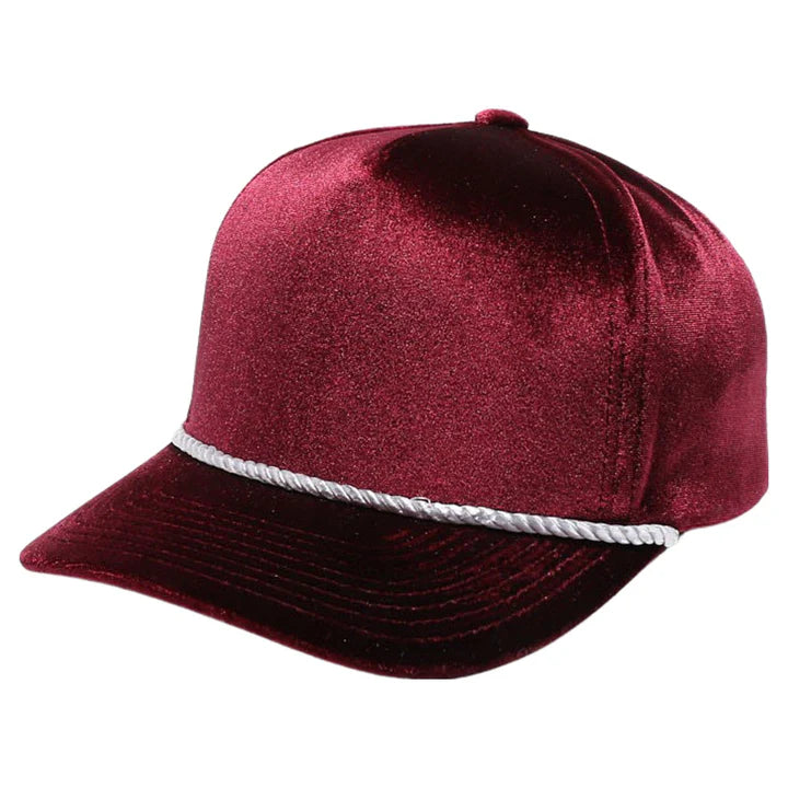 5VV-1PC-VELVET 5PANEL ROPE SNAPBACK-VV10-$11.50/pc