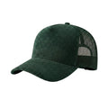 Corduroy Mesh 5 Panel Trucker Cap in Dark Green with Mesh Back