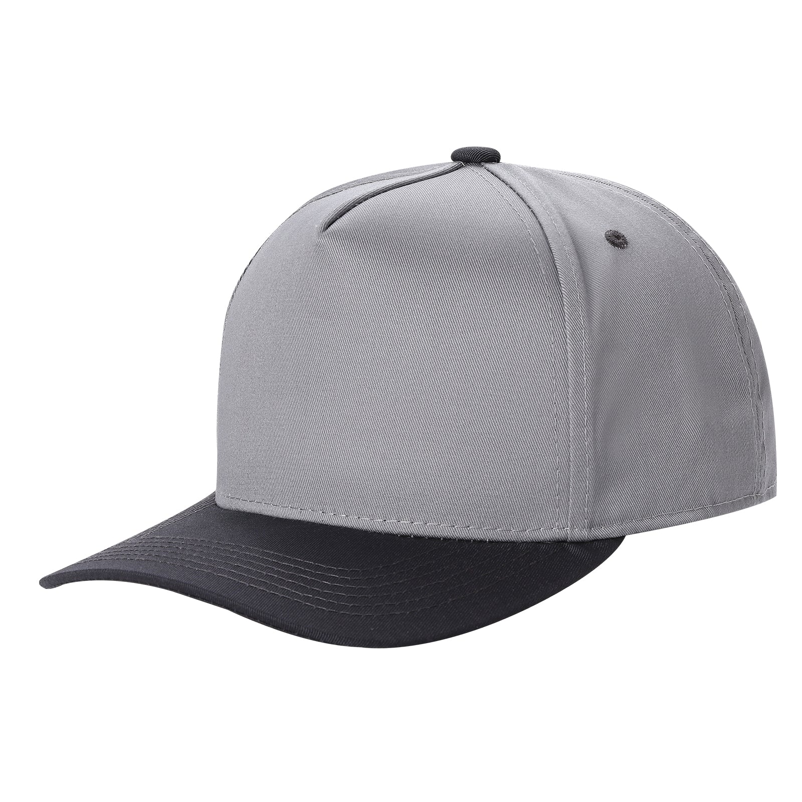 TCBLK - 5 Panel Black Color Snapback Baseball Cap