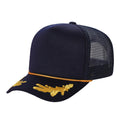 Sponge Foam-DZ-Trucker mesh 5Panel with Captain Embroidery on Bill  (WHOLESALE)
