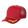 Sponge Foam-DZ-Trucker mesh 5Panel with Captain Embroidery on Bill  (WHOLESALE)