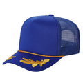 Sponge Foam-DZ-Trucker mesh 5Panel with Captain Embroidery on Bill  (WHOLESALE)