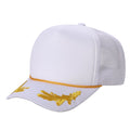 Sponge Foam-DZ-Trucker mesh 5Panel with Captain Embroidery on Bill  (WHOLESALE)