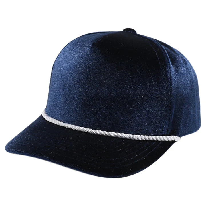 5VV-1PC-VELVET 5PANEL ROPE SNAPBACK-VV10-$11.50/pc