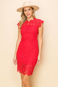 SD0140-1PC-BODYCON LACE MIDI DRESS-$22  (Display Sample)