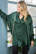 ST0130-1PC-OVERSIZE SATIN BUTTON UP SHIRTS-$27 (DISPLAY SAMPLE)