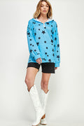 Burzip Inc ST0181 Long Sleeve Zipper Hoodie Drawstring Top. Blue - 4pcs/pack $10