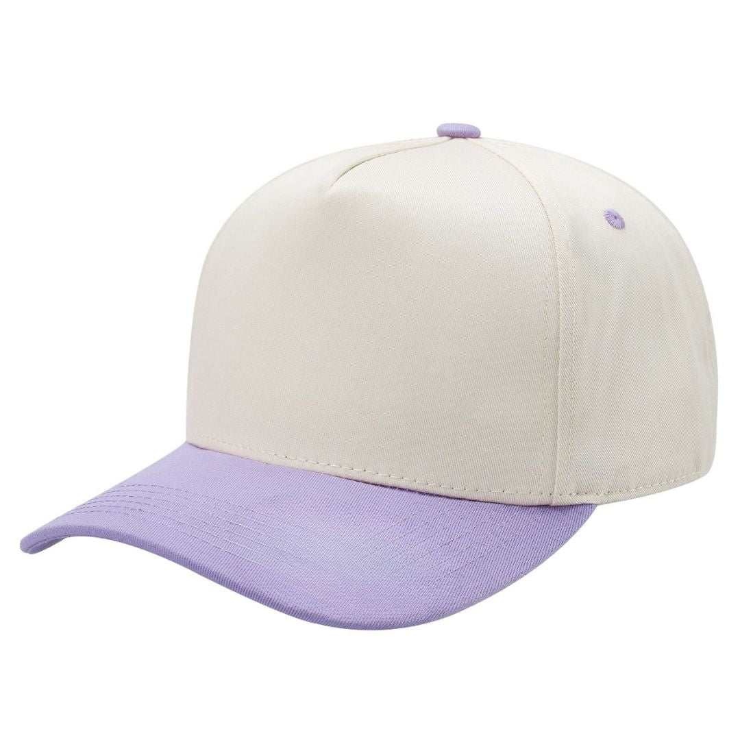 5Panel Twill Fabric 5Tone with Cream Crown 2Tone Blank Caps tctan