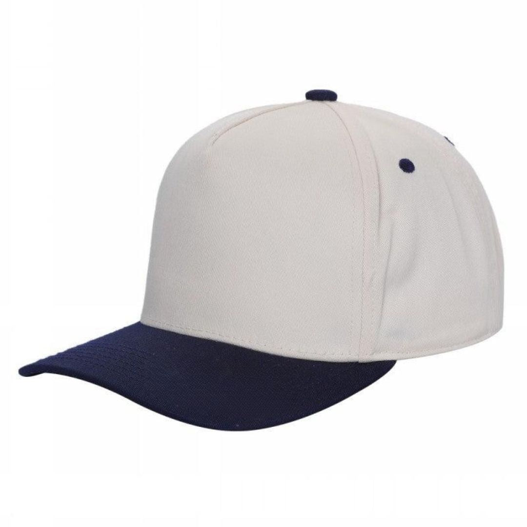 5Panel Twill Fabric 5Tone with Cream Crown 2Tone Blank Caps tctan