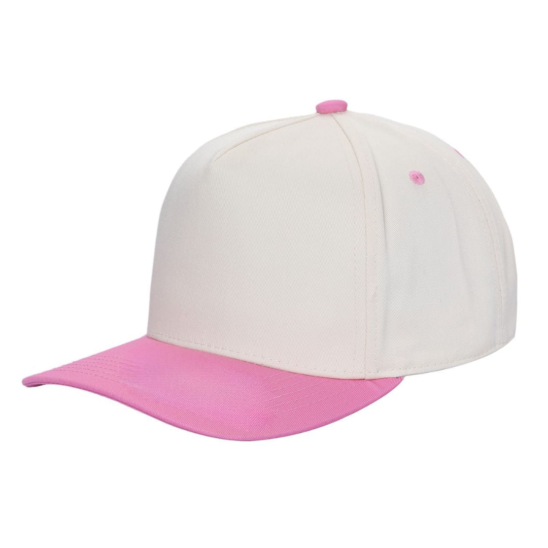 5Panel Twill Fabric 5Tone with Cream Crown 2Tone Blank Caps tctan