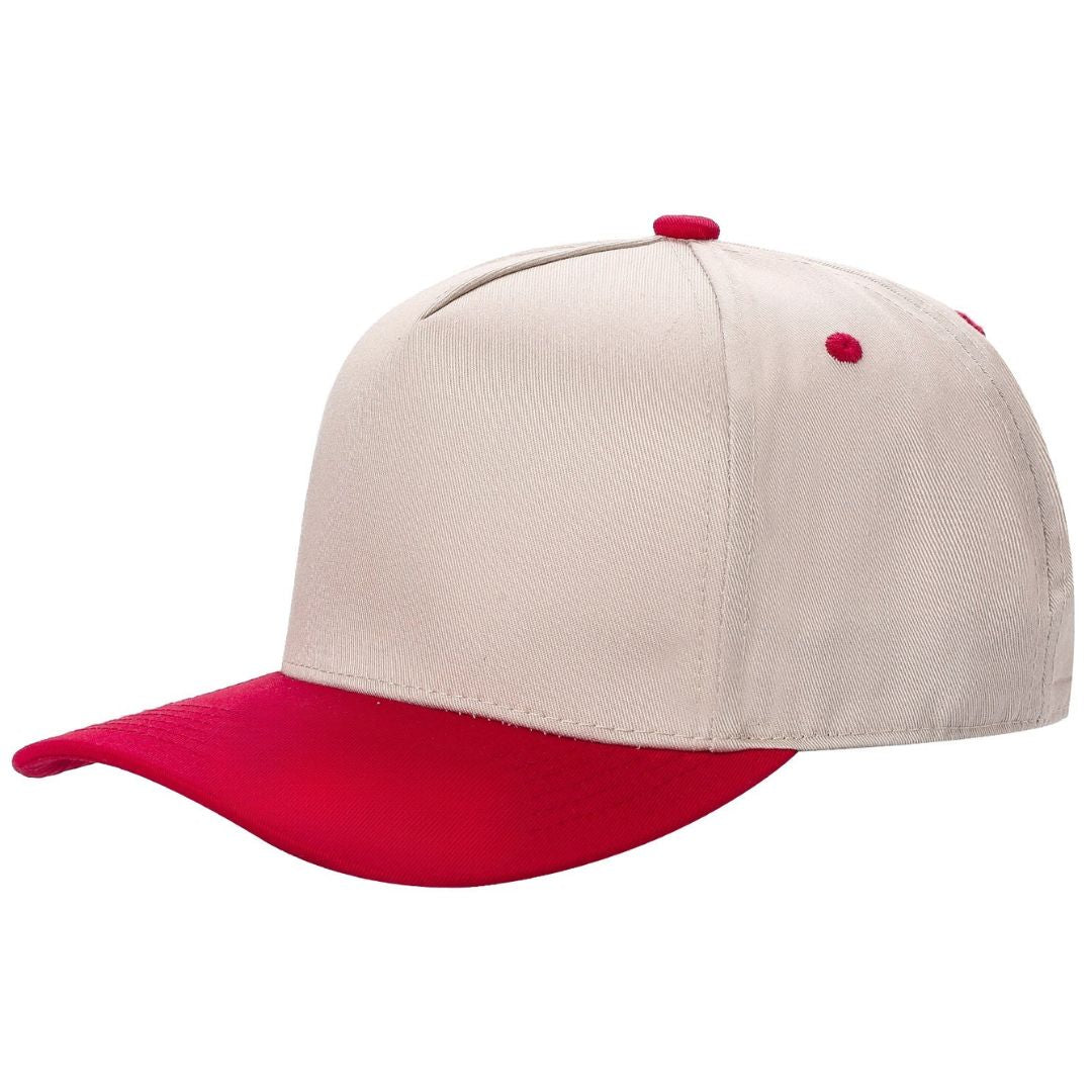 5Panel Twill Fabric 5Tone with Cream Crown 2Tone Blank Caps tctan