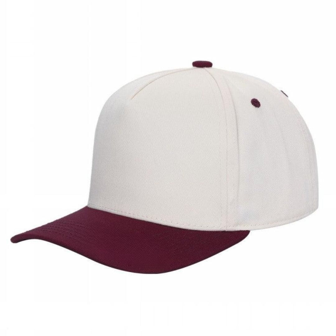 5Panel Twill Fabric 5Tone with Cream Crown 2Tone Blank Caps tctan