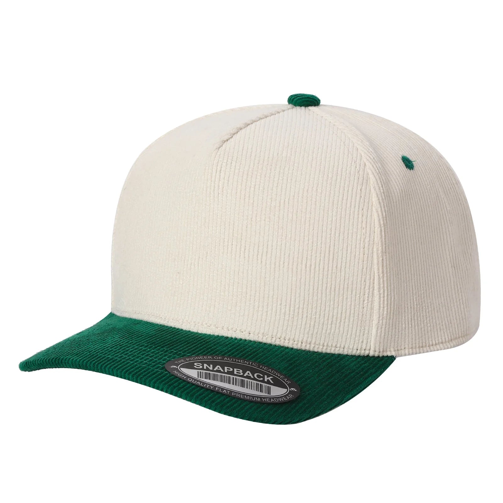 52>Corduroy 5Panel Blank Baseball Cap 2Tone