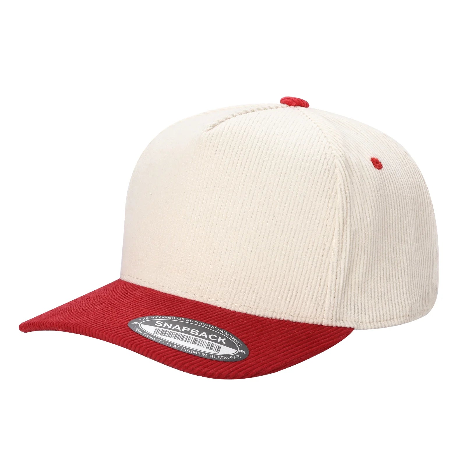52>Corduroy 5Panel Blank Baseball Cap 2Tone